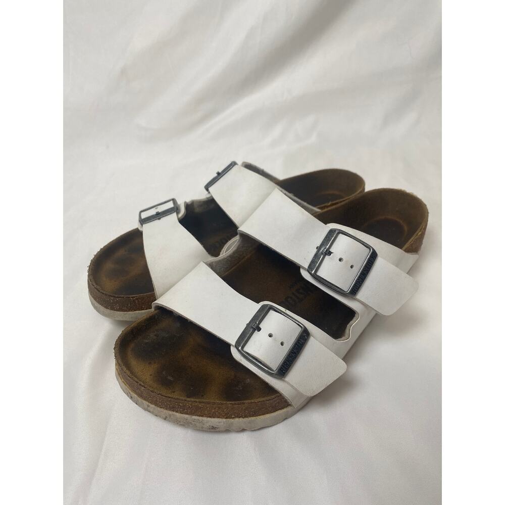 Birkenstock Arizona Leather Sandals in White size Eu 41 Us 10 Narrow Width - Picture 2 of 11